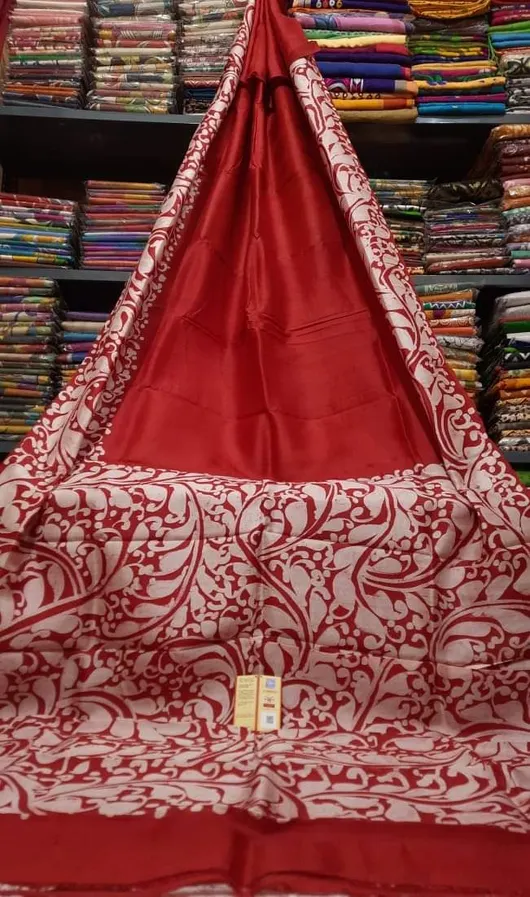 Hand Painted Bishnupuri Silk Sarees Pure Batik Silk Mark Certified 